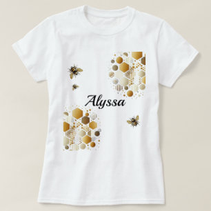 Custom Besy Bee on Honeycomb: Hexagons and Circles T-Shirt
