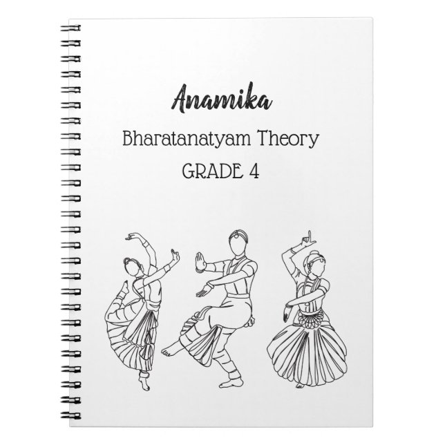 Custom bharatanatyam Tanztheorie Spiral Notebook Notizblock (Vorderseite)
