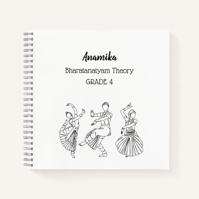 Custom bharatanatyam Tanztheorie Spiral Notebook Notizbuch (Vorderseite)