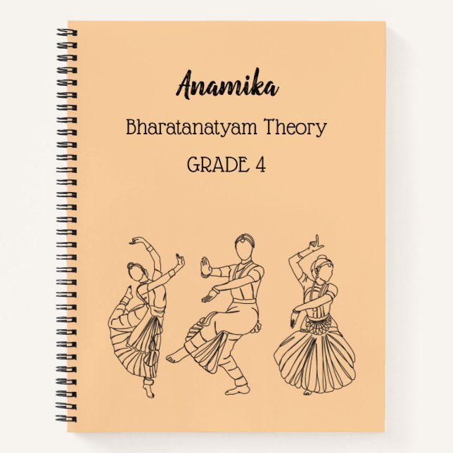 Custom bharatanatyam Tanztheorie Spiral Notebook Notizbuch (Vorderseite)
