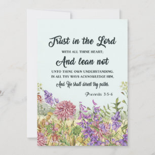 Custom Bible Verse Blumengrüßkarten Feiertagskarte