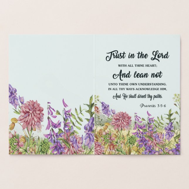 Custom Bible Verse Blumengrüßkarten Folienkarte (Innenseite)