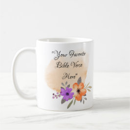 Custom Bible Verse on Peach Background and Blume Kaffeetasse