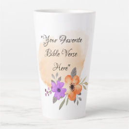 Custom Bible Verse on Peach Background and Blume Milchtasse