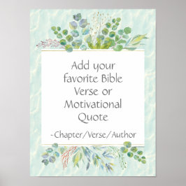 Custom Bible Verse Wall Decke Eukalyptus Leaf Poster