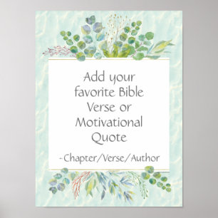 Custom Bible Verse Wall Decke Eukalyptus Leaf Poster