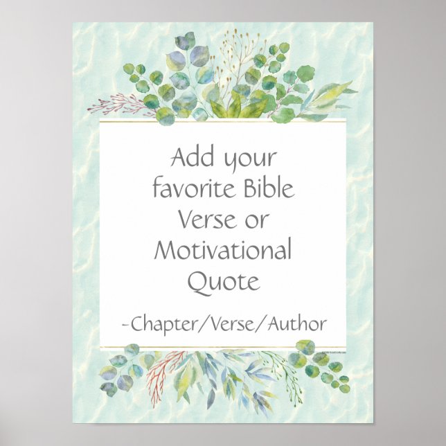 Custom Bible Verse Wall Decke Eukalyptus Leaf Poster (Vorne)