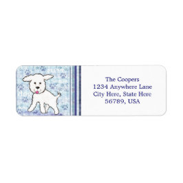 Custom Bichon Frise Dog Rücksendeadressen-Aufklebe