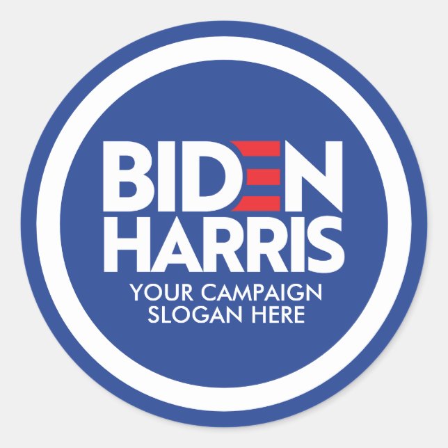 Custom Biden Harris Wahlkampfmotto 2024 Runder Aufkleber (Vorderseite)