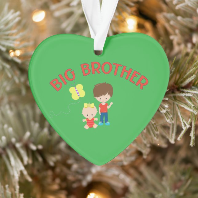 Custom Big Brother mit Baby Schwester Herz Ornament (Baum)