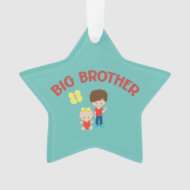 Custom Big Brother mit Baby Sister Star Ornament (Vorderseite)