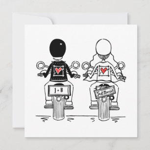 Custom Biker Motorrad Abend Hochzeit Einladung