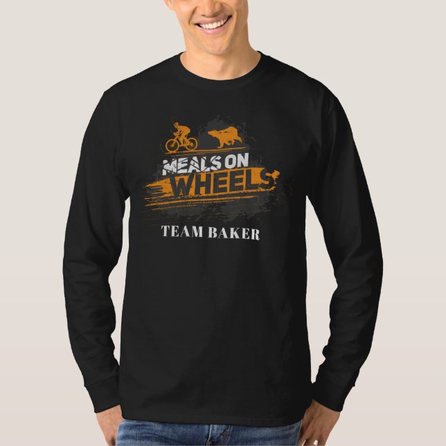 Custom Biking Meals on Wheels Cycling Team Gag T-Shirt (Vorderseite)