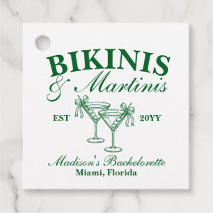 Custom Bikinis und Martinis Junggeselinnen-Abschie Geschenkanhänger