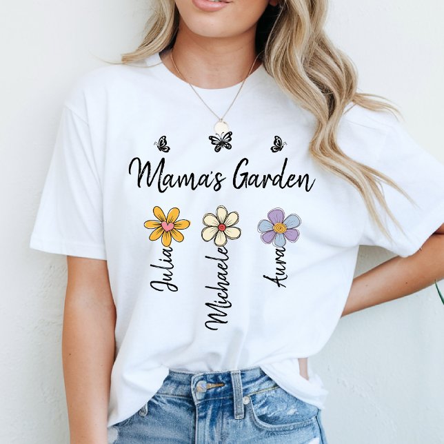 Custom Birth Flower Mug Names, Mama's Garden Gift T-Shirt (Von Creator hochgeladen)
