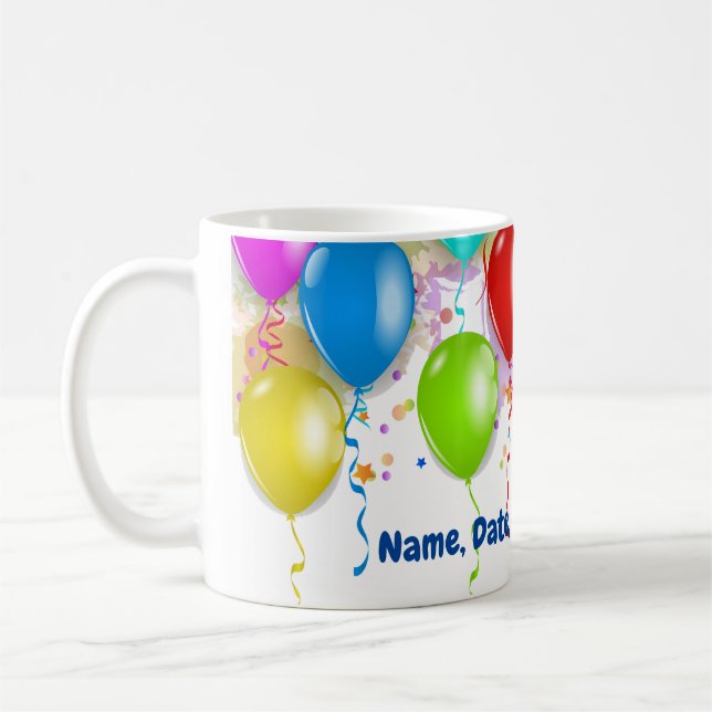Custom Birthday Balloon Tasse (Links)