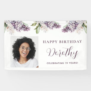 Custom Birthday Banner Foto 19. Lila Floral