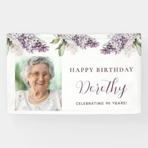 Custom Birthday Banner Foto 90. Lila Floral