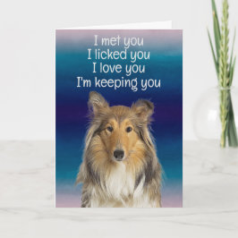 Custom Birthday Card Collie Dankeskarte