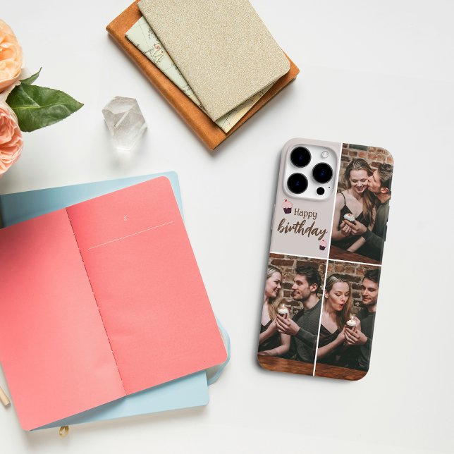 Custom Birthday Foto Collage iPhone Case (Von Creator hochgeladen)