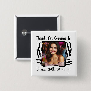 Custom Birthday Foto und Name Vielen Dank für jede Button