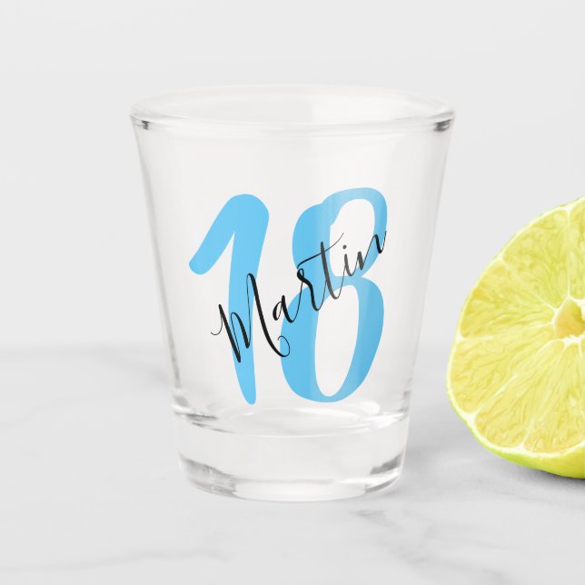 Custom Birthday Geschenk | 18. | 21. | 40. | 50. S Schnapsglas (Vorderseite)