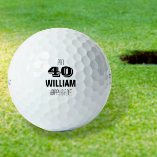 Custom Birthday Golfer Happy Birdie Golf Balls Golfball