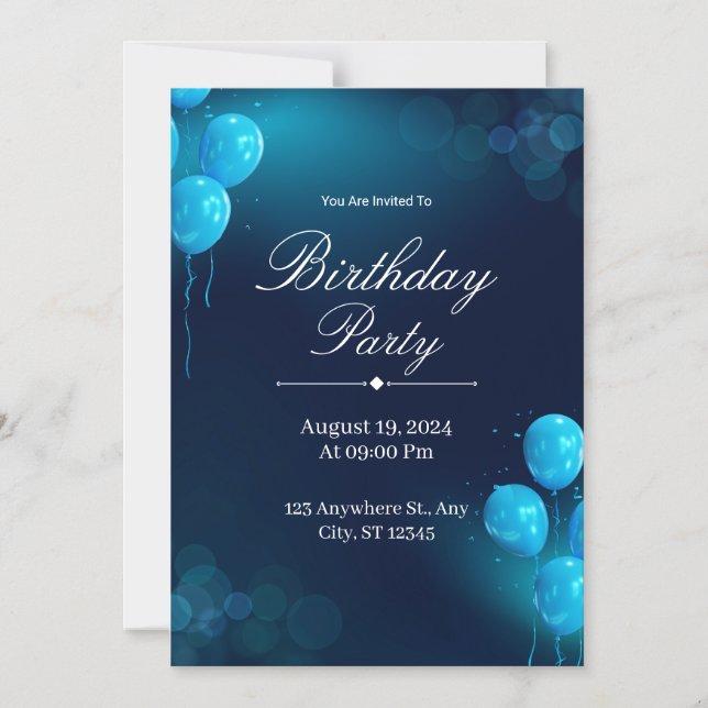 Custom Birthday Invitation Card Magneteinladung (Vorderseite)