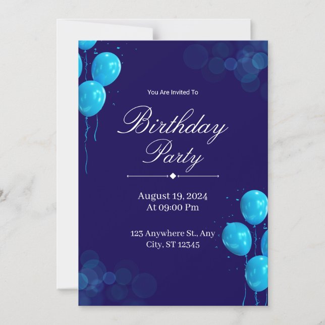 Custom Birthday Invitation Card Magneteinladung (Vorderseite)
