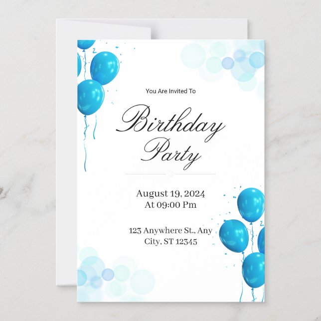 Custom Birthday Invitation Card Magneteinladung (Vorderseite)