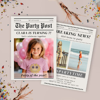 Custom Birthday Newspaper Magazine Cover Einladung
