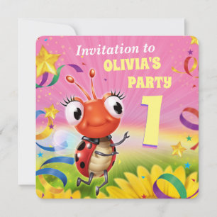 Custom Birthday Party einladen Mädchen 1yrs alt Einladung