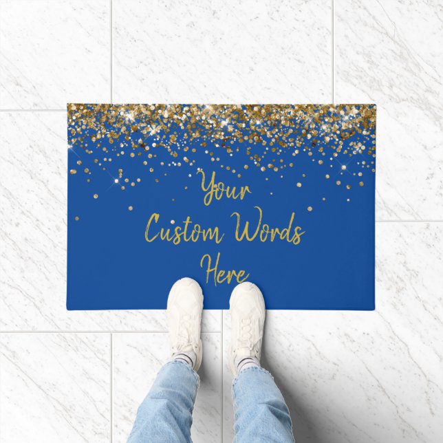 Custom Birthday Party Housewaring Zuhause Blue Gol Fußmatte (Indoor)