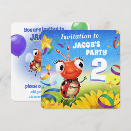 Custom Birthday Party laden Junge 2 Jahre alt ein Einladung