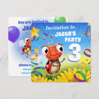 Custom Birthday Party laden Junge 3 Jahre alt ein Einladung