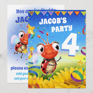 Custom Birthday Party laden Junge 4 Jahre alt Einladung