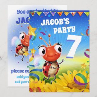 Custom Birthday Party laden Junge 7 Jahre alt Einladung
