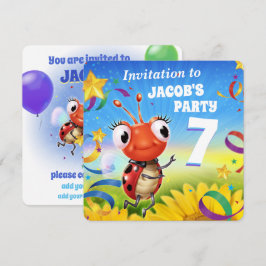 Custom Birthday Party laden Junge 7 Jahre alt Einladung