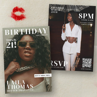 Custom Birthday Party Magazine Coverage Fotos Einladung