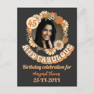 Custom Birthday Party Matching Group Blumengarten Einladungspostkarte