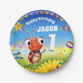 Custom Birthday Party Platte Junge 1 Jahr alt Pappteller