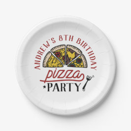 Custom Birthday Pizza Party Plate Pappteller