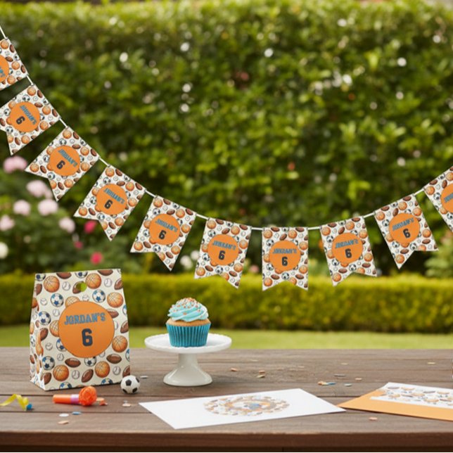 Custom Birthday Sports Theme Wimpelkette (Von Creator hochgeladen)