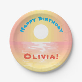 Custom Birthday Sunset Pappteller