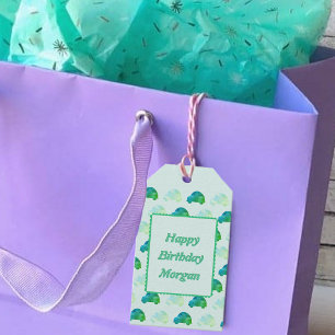 Custom Birthday Watercolor Cars Geschenk Name Geschenkanhänger