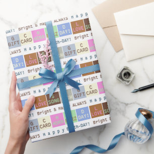 Custom Birthday Wish Squares Geschenkpapier