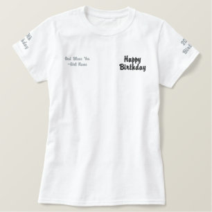 Custom Birthday wünscht weiblichen Mädchen Text-T  Besticktes T-Shirt
