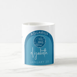Custom Birthday - Zodiac Aquarius - Name Foto Kaffeetasse