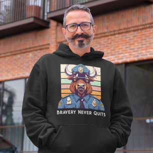 Custom Bison Geschenke für Polizeibeamte Vater Opa Hoodie