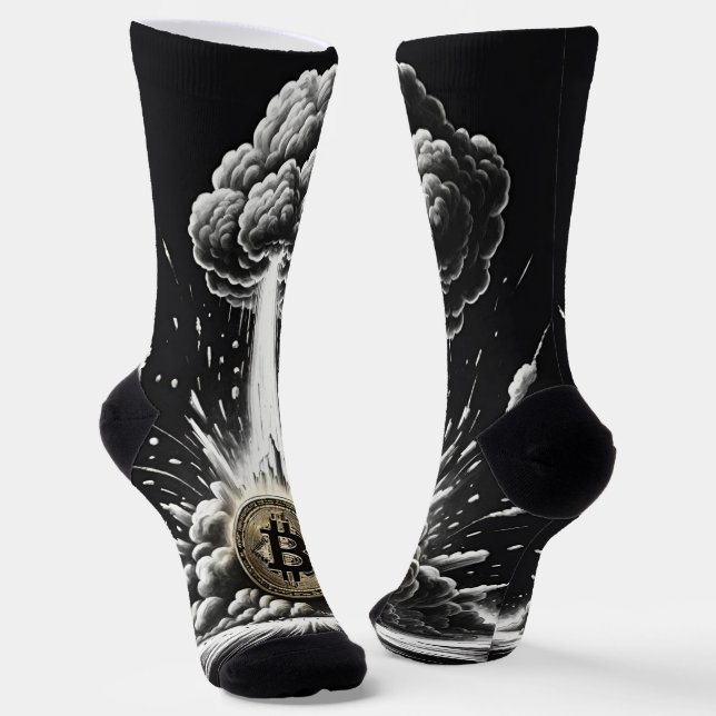 Custom "Bitcoin Explosion" Socken (Gewinkelt)